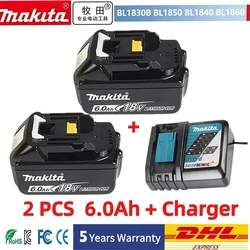 100% Makita Original 18V 6000mAh Lithium ion Rechargeable Battery 18v drill Replacement Batteries BL1860 BL1830 BL1850 BL1860B