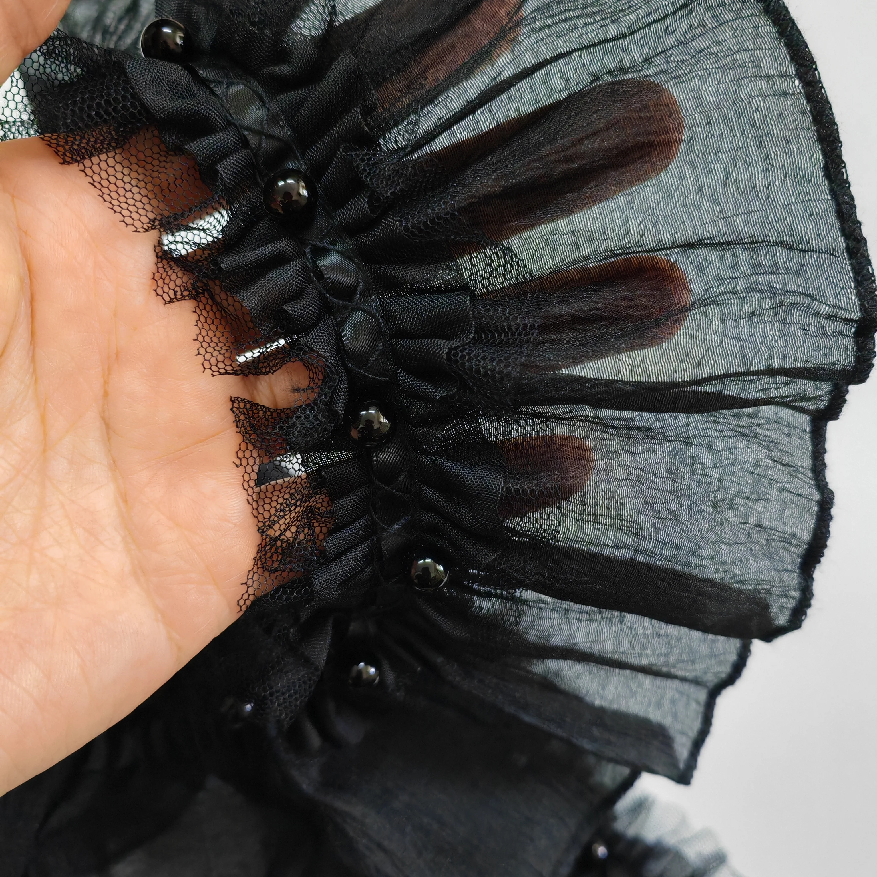 1 jard czarnej marszczonej kor – Lace Ribbon Trim recenzja i cena