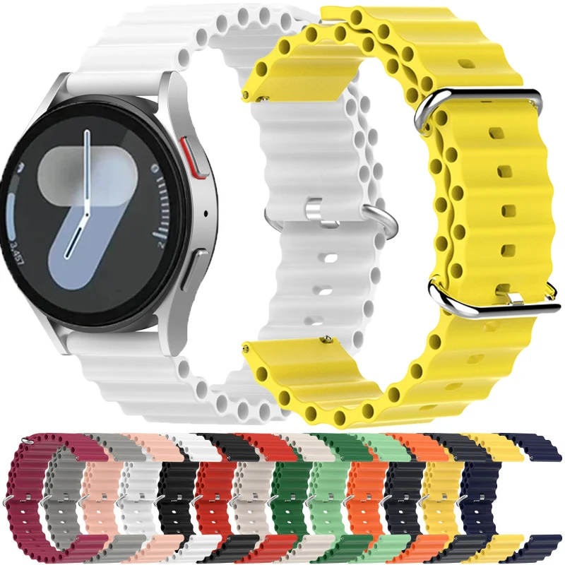 

20mm 22mm Soft Silicone Starp For Samsung Galaxy watch 7 6 5 4 40mm 44mm For Galaxy 4 6 Classic 42 43mm 46mm 47mm 5Pro 45mm Band