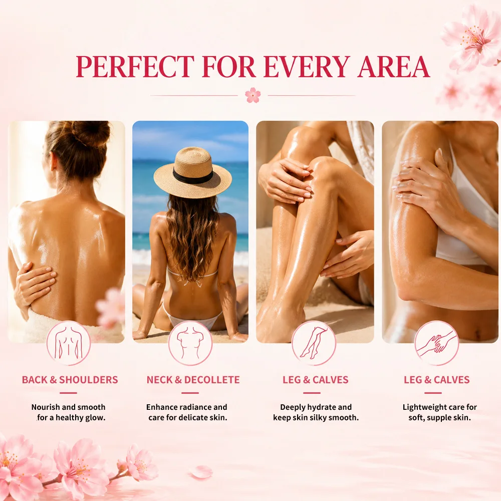 Vanilla Cocoa Butter Body Massage Essential Oil Facial Moisturizer Nourishing Skin Full Body Scraping SPA Oil Sakura Vitamin E
