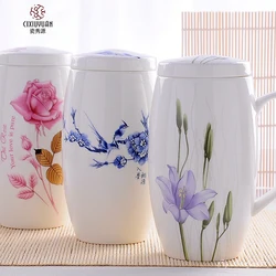 700ML, Bone China Big Coffee Mug, Ceramic Tumbler Tea Time, Large Mug Christmas Cup Gift, Porcelain Big Mug, Enamel Cup Taza