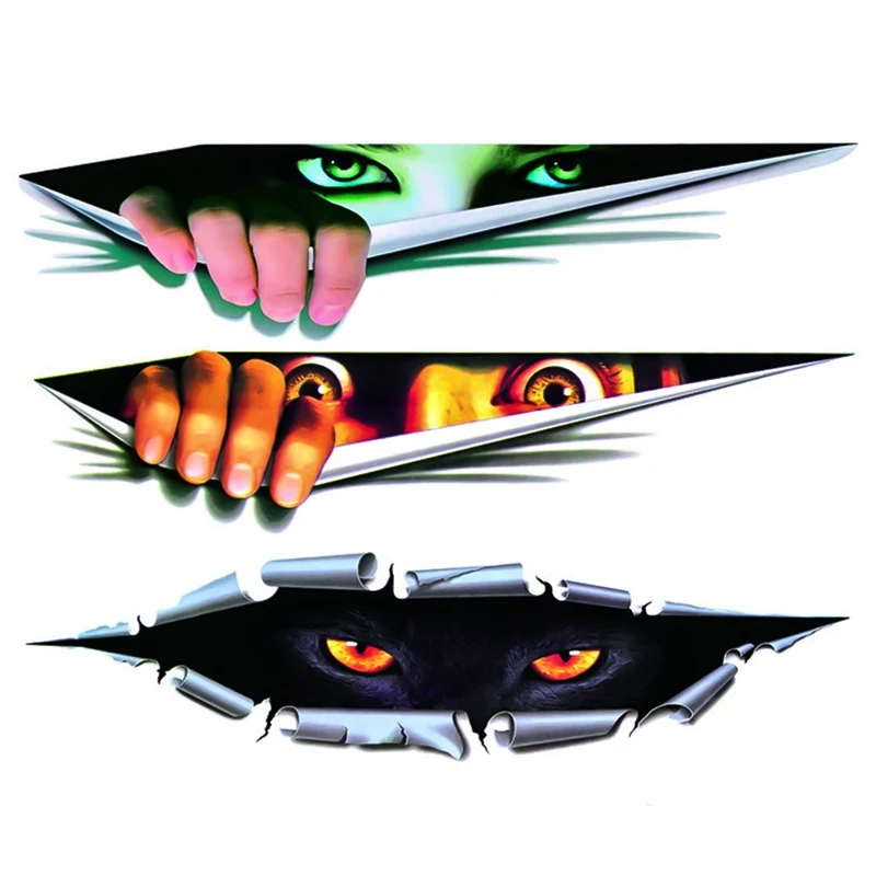 

N889# Self-adhesive Decal For Eyes Peeking Monster Car Sticker Waterproof Auto Decors on Bumper Rear Window Laptop