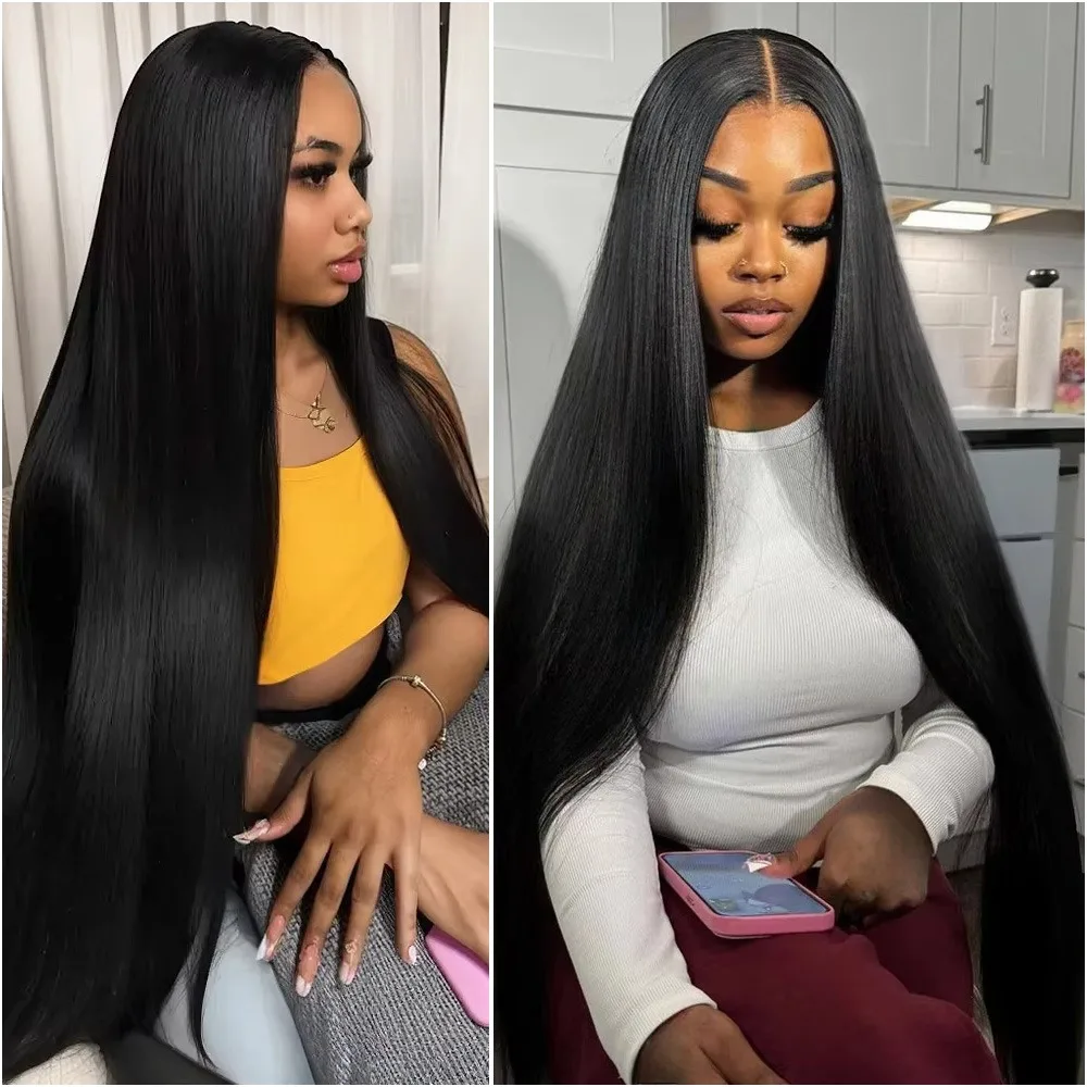 

200% Density 38 Inch Bone Straight Human Hair 13x6 HD Lace Frontal Wig Brazilian Preplucked 5x5 13x4 Lace Frontal Wigs For Women