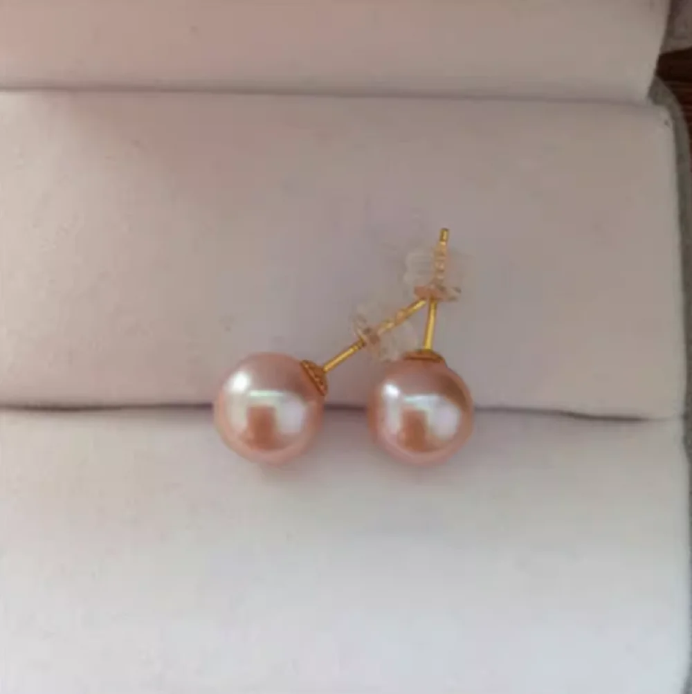 

Серьги из натурального жемчуга Южных морей, розовые жемчужные серьги, серебро 925 пробы/AAAA 7-8 мм/9-10 мм