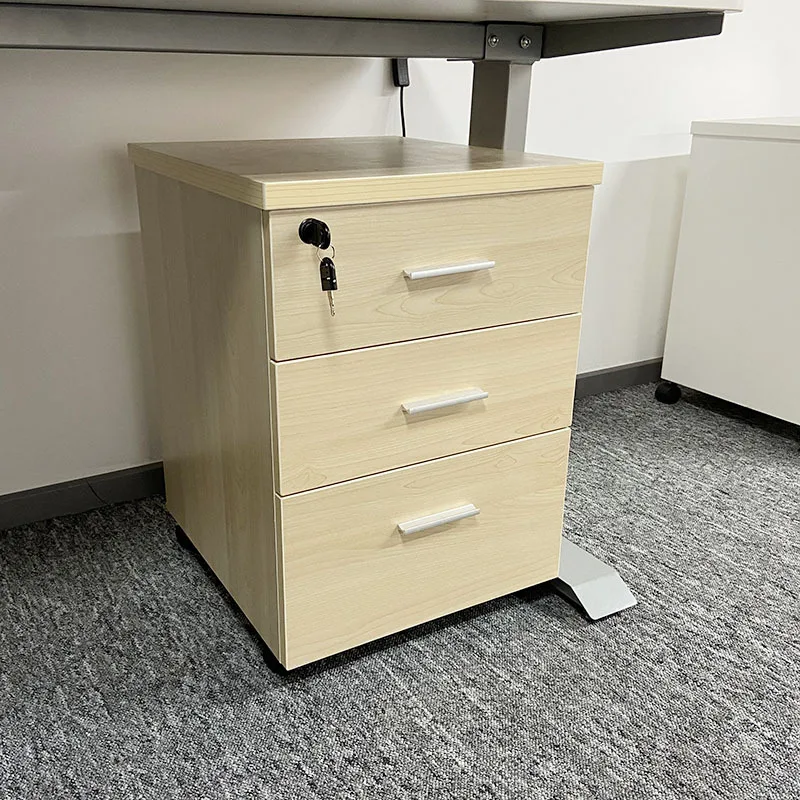 

Simple removable file cabinet, desk side cabinet, wooden office storage cabinet, four pumps with wheels, floor-to-ceiling