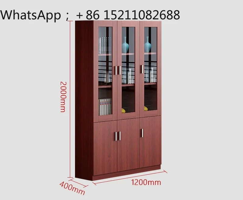 SCY Office Bookcase Wooden Data Storage Locker Light Luxury Premium Feeling Wall Floor File Cabinet