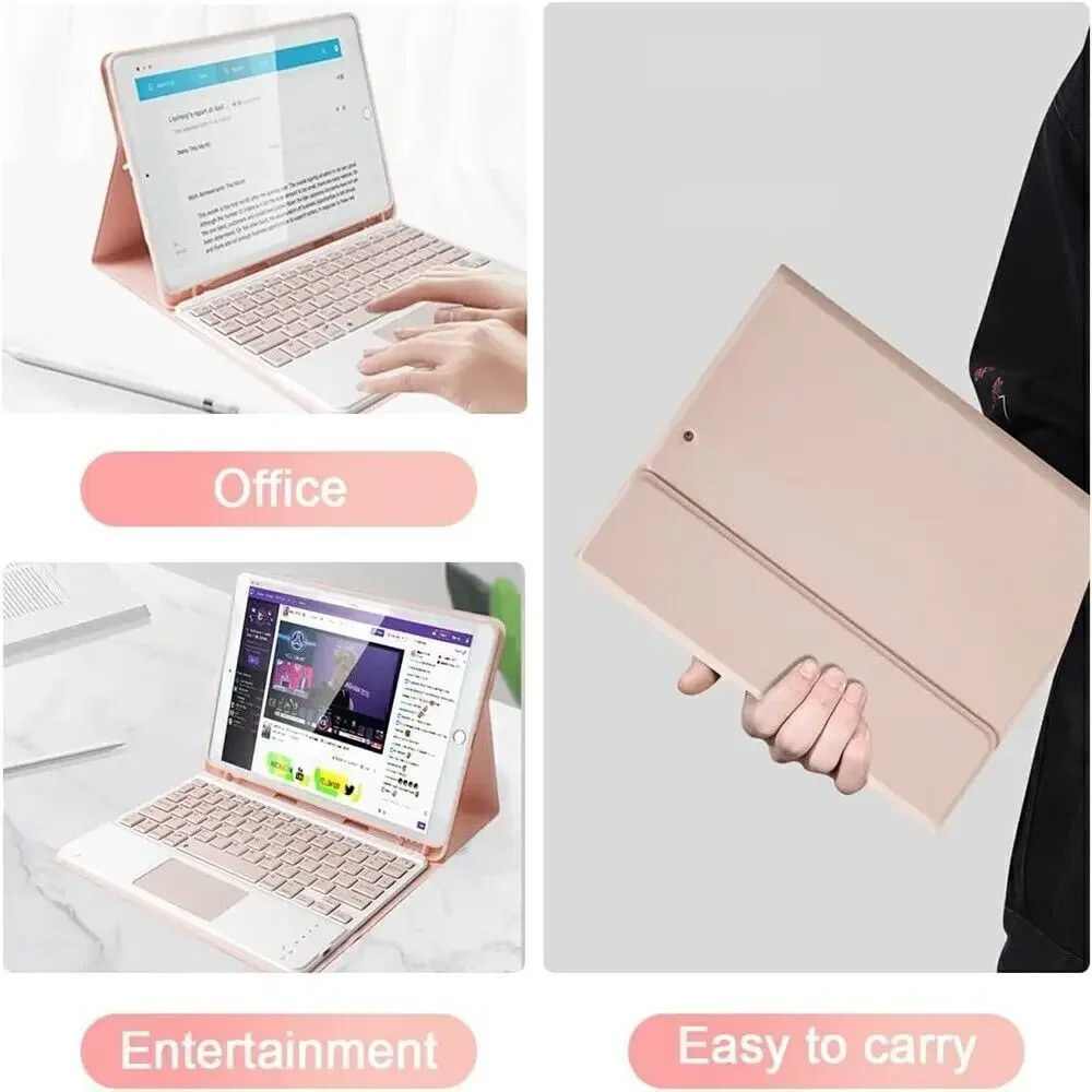 Voor Samsung Galaxy Tab S9 FE 10.9 inch X510/X516B/X518U Met Bluetooth Touchpad Toetsenbord Case Muis Snoep kleurrijke Lederen Cover