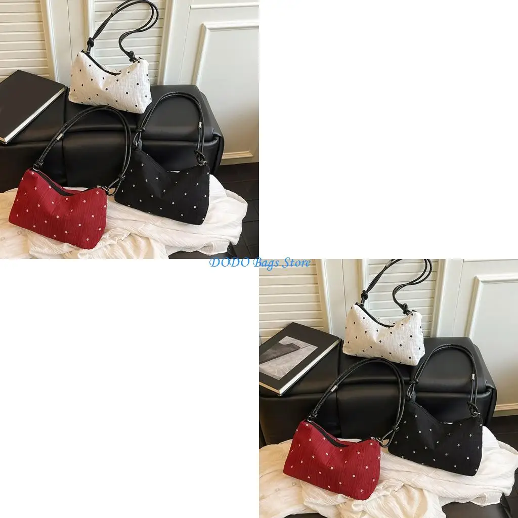 

Стильная женская сумка подмышки с текстурой морщин, легкая повседневная сумка через плечо с несколькими отделениями на каждый