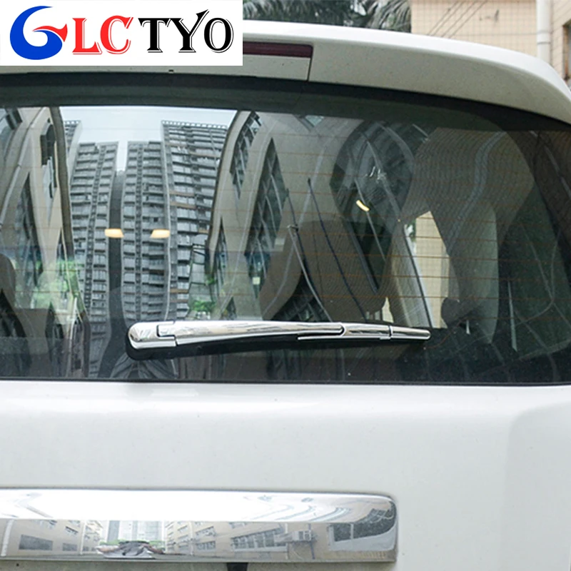 ที่ปัดน้ำฝนกระจกหลังตกแต่งโครเมียมเงาสูงเหมาะสำหรับ Nissan Patrol Y62อุปกรณ์เสริมสำหรับตกแต่งภายนอกรุ่น2016-2021