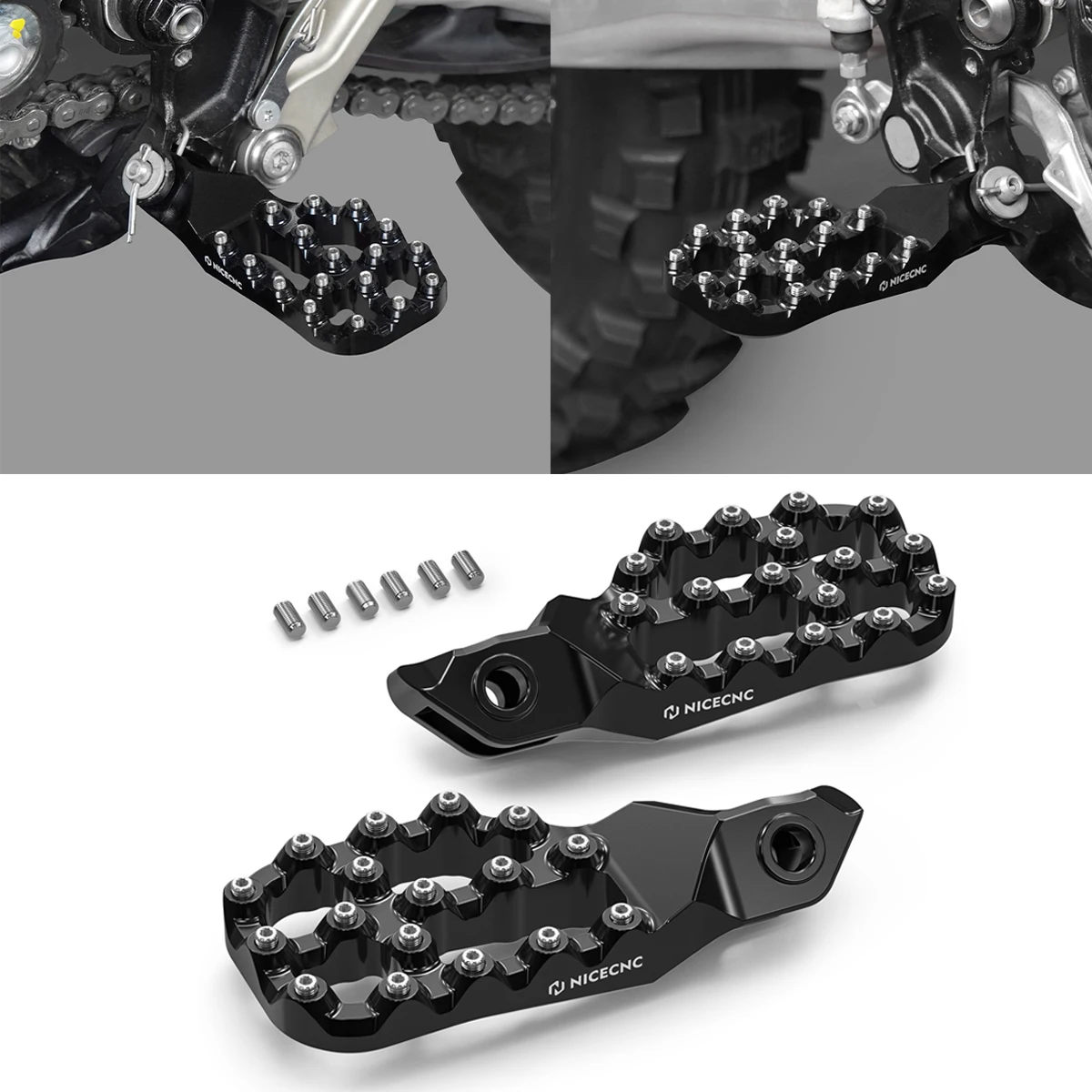 

NICECNC For Husqvarna 2024 TE 300 TE 250 FE 250 FE 350 FE 450 FE 501 Offset Foot Peg Footrests Extender TC 125 TX 300 2023-2024