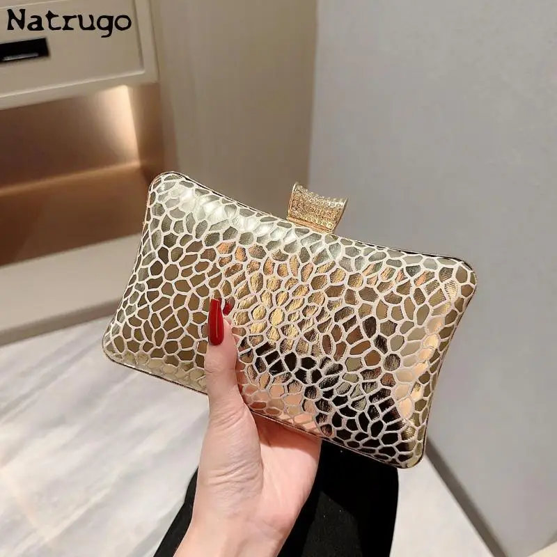 Women Evening Bags With Special Texture Luxury Party Wedding Handbags For Ladies Day Clutch Holder Golden Purse 2024 New