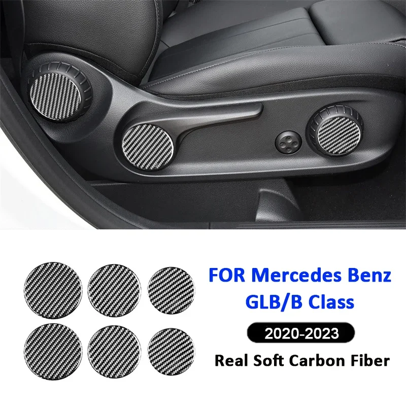 

Carbon Fiber Car Seat Adjusting Handle Circle Panel Trim Cover Decoration Sticker For Mercedes Benz B Class GLB 2020-2023