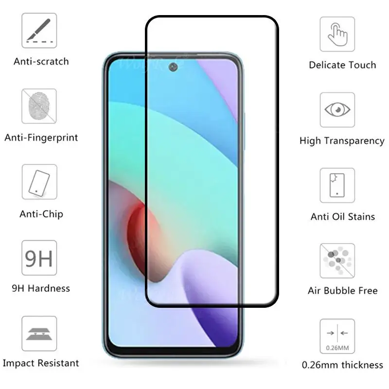 2-in-1 For Xiaomi Redmi 10 2022 Glass For Redmi 10 2022 Tempered Glass HD 9H Full Screen Protector For Redmi 10 2022 Lens Glass