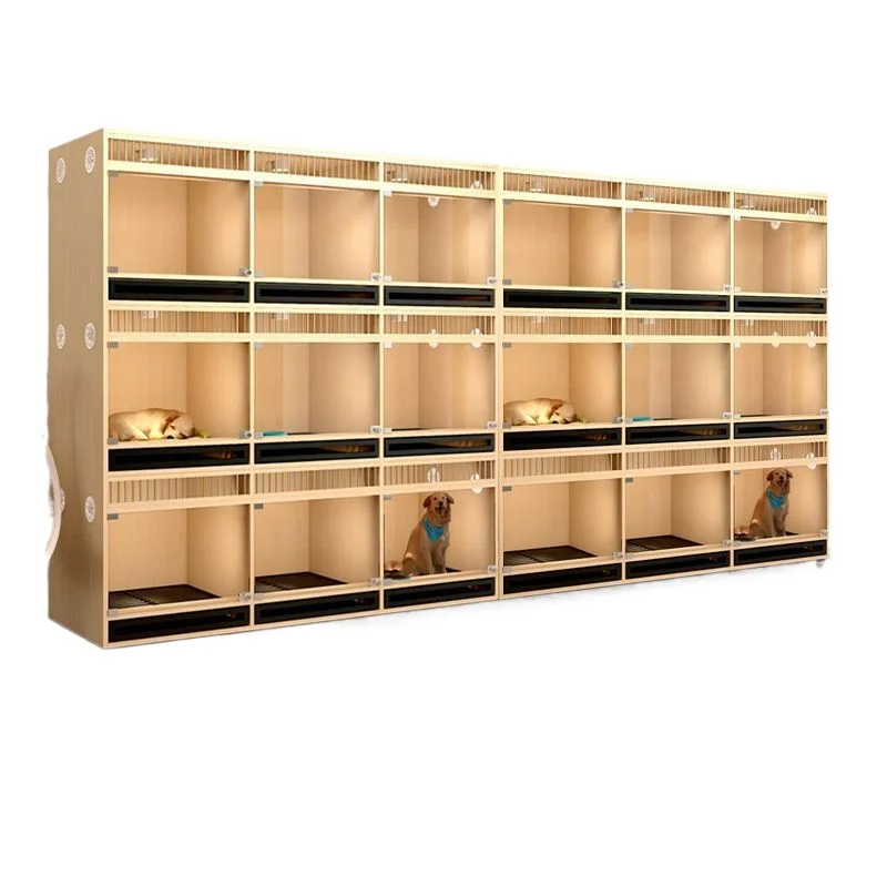 Dog cage stainless steel display cabinet, foster care and breeding solid wood cat villa, integrated cage, for pet store