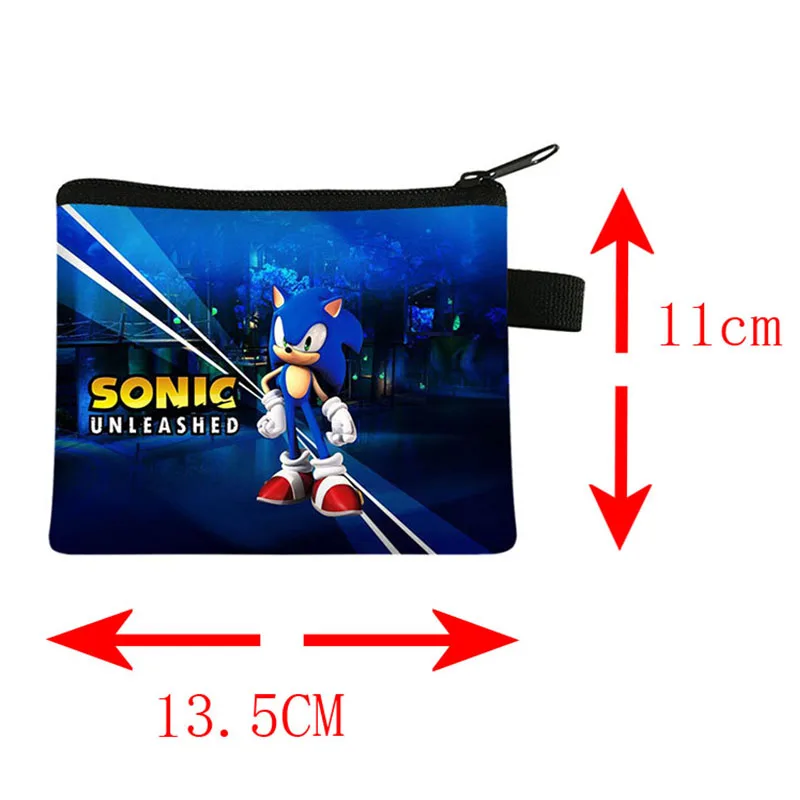 Monedero de Sonic The Hedgehog para niños, Cartera de viento oscuro, bolsa portátil para tarjetas, bolsas de almacenamiento para llaves, regalos de