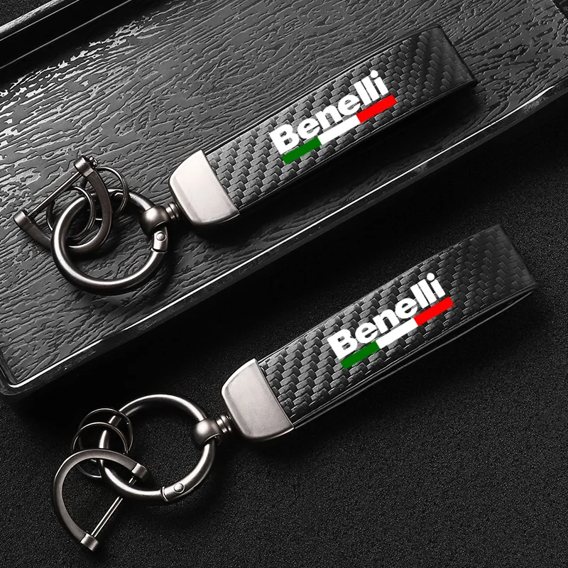 Leather Motorcycle KeyChain High-Grade Carbon Fiber For Benelli 502C 752S 302S 402S BN600 BN125 BN302R Imperiale Leoncino Trail