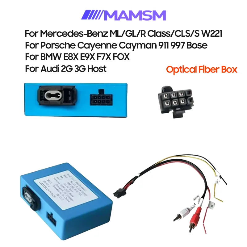 

For Mercedes-Benz ML/GL/R Class/CLS/S W221/Cayenne Cayman 911 997 Boxster BMW E9X Audi 2G.3G Host Optical Fiber Amplifie Decoder