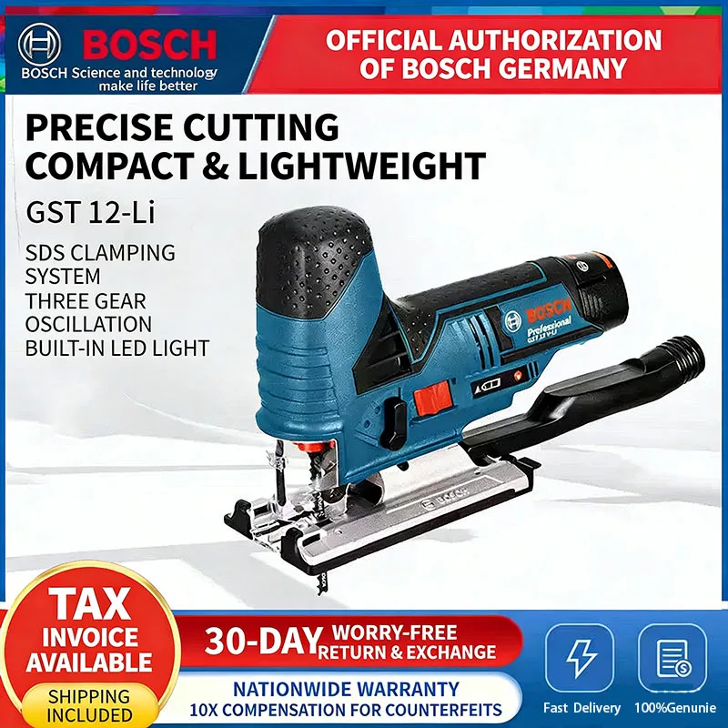 Bosch GST12 Electric Saw 12V Lithium-Ion Cordless Jigsaw Compact Woodworking Jigsaw GST12-Li BOSCH Household Power Tools Saw