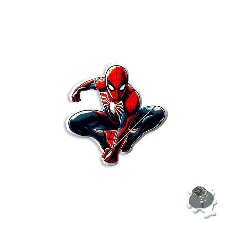 Broches de Spider-Man de Marvel de Disney, 10 estilos, insignia bonita de dibujos animados, Pin de película clásica de Marvel, accesorios de moda personalizados, pines de Anime