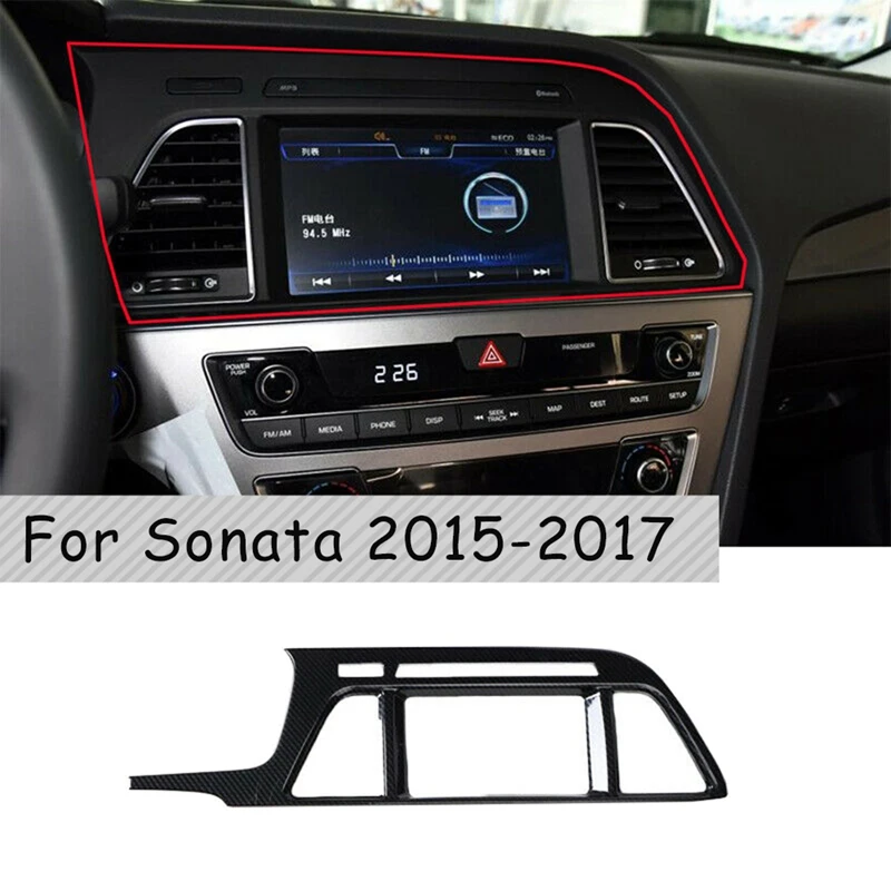 

Панель для навигатора для Hyundai Sonata 2015-2017, из углеродного волокна, DVD, GPS, панель, крышка, Центральная рамка для воздуховыпускного отверстия, отделка, Декор