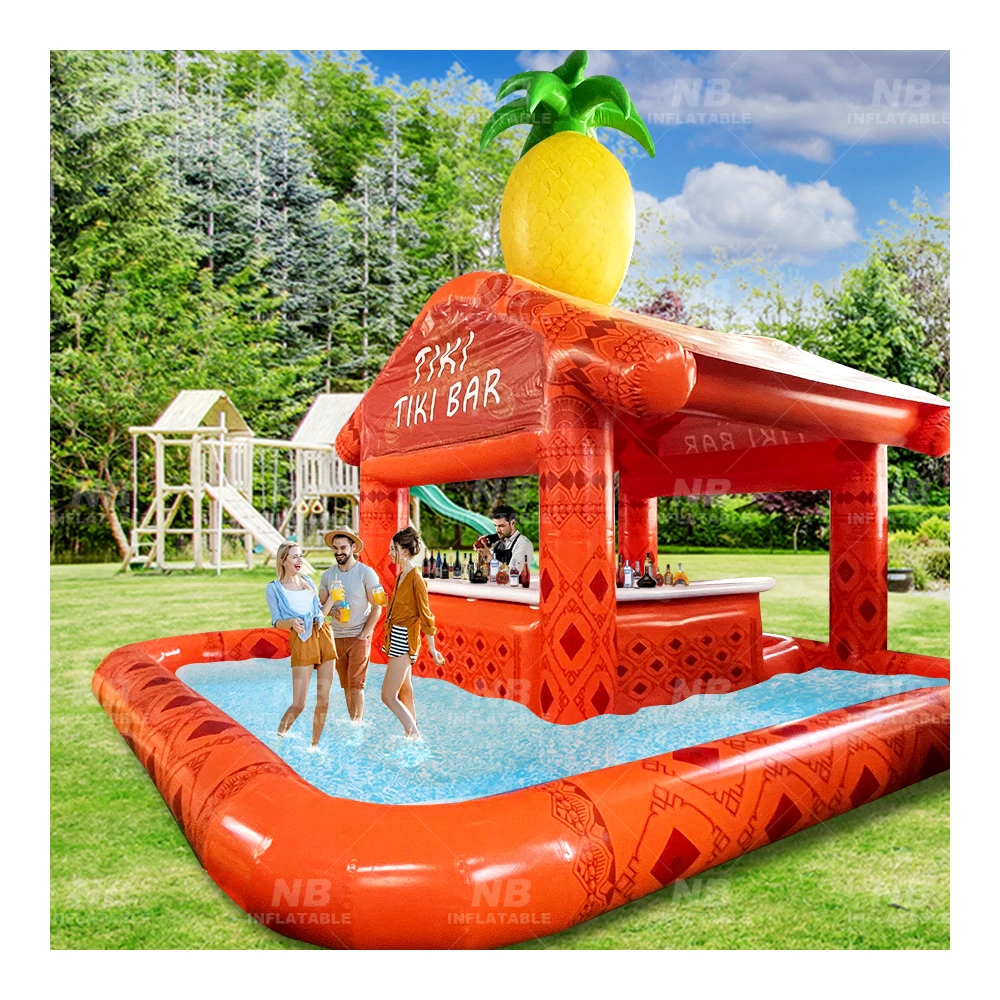 Inflatable Water Bar Pool, PVC Floating Pool with Sofa, Backyard Swimming Pool, 1000L Capacity, Summer Party Essential