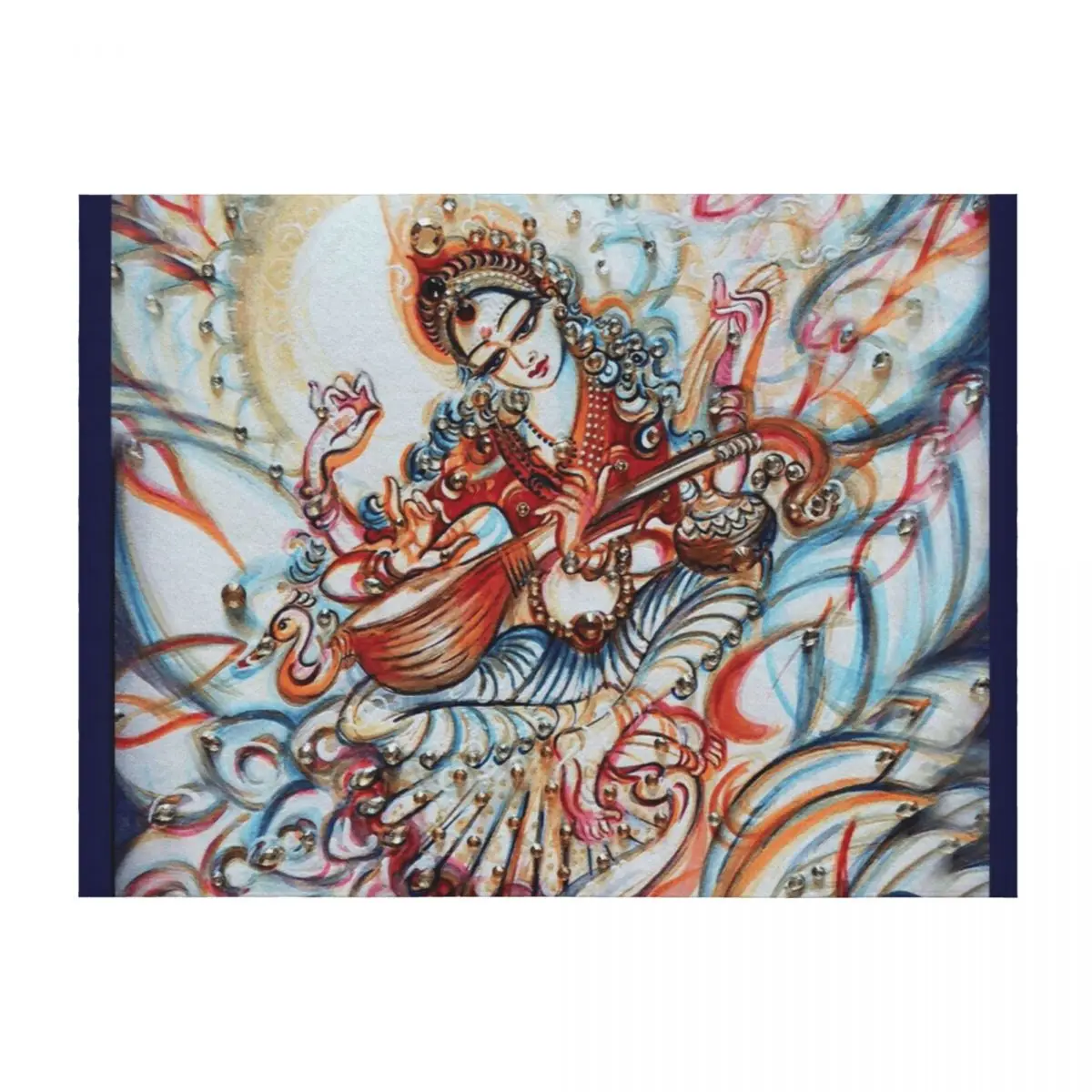 

Saraswati in Cosmos Throw Blanket warm for winter Thermals For Travel Luxury Brand Soft Beds Blankets