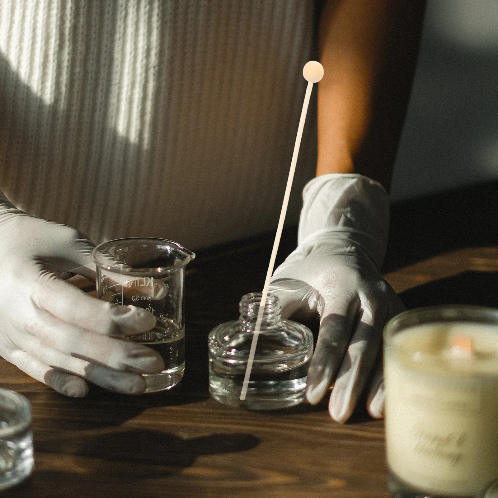 

50Pcs Aromatherapy Diffuser Sticks Wooden Bead Design Easy Use for Room Office Bathroom Essential Oil Diffuser Accessories