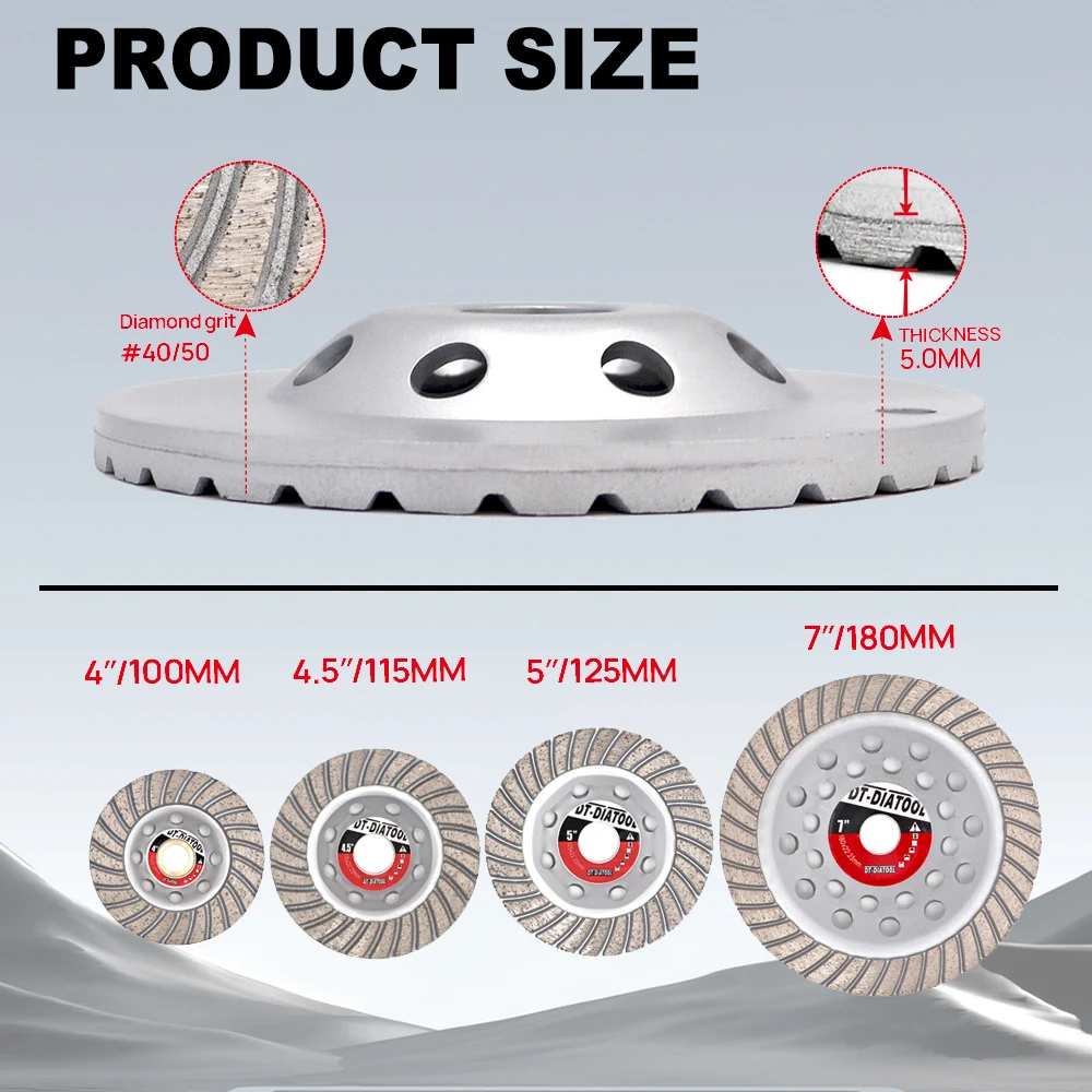DT-DIATOOL 1Pc Premium Diamond Grinding Cup Wheel Professional Quality for Concrete Granite Masonry Grinding Wheel