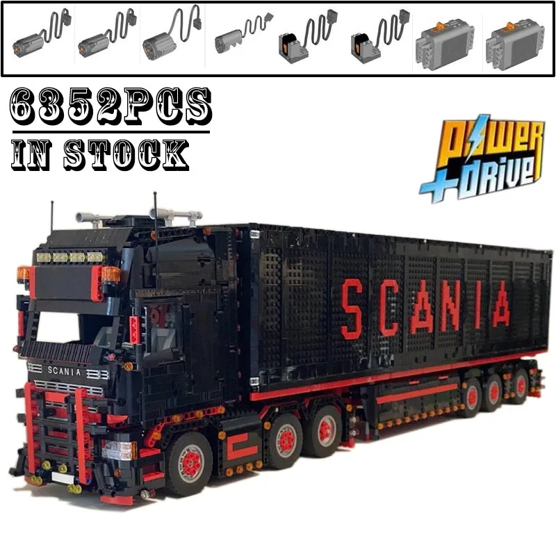 New Truck R620 Trailer Engineering Vehicle Model RC Remote Control Building Blocks Bricks Kit Kids for Toys Birthday Gift