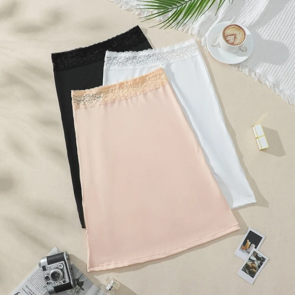 Splicing Lace Half Slips Anti-Penetration A-Line Body Shaper Seamless Construction Tummy Control Petticoat Women Underwear