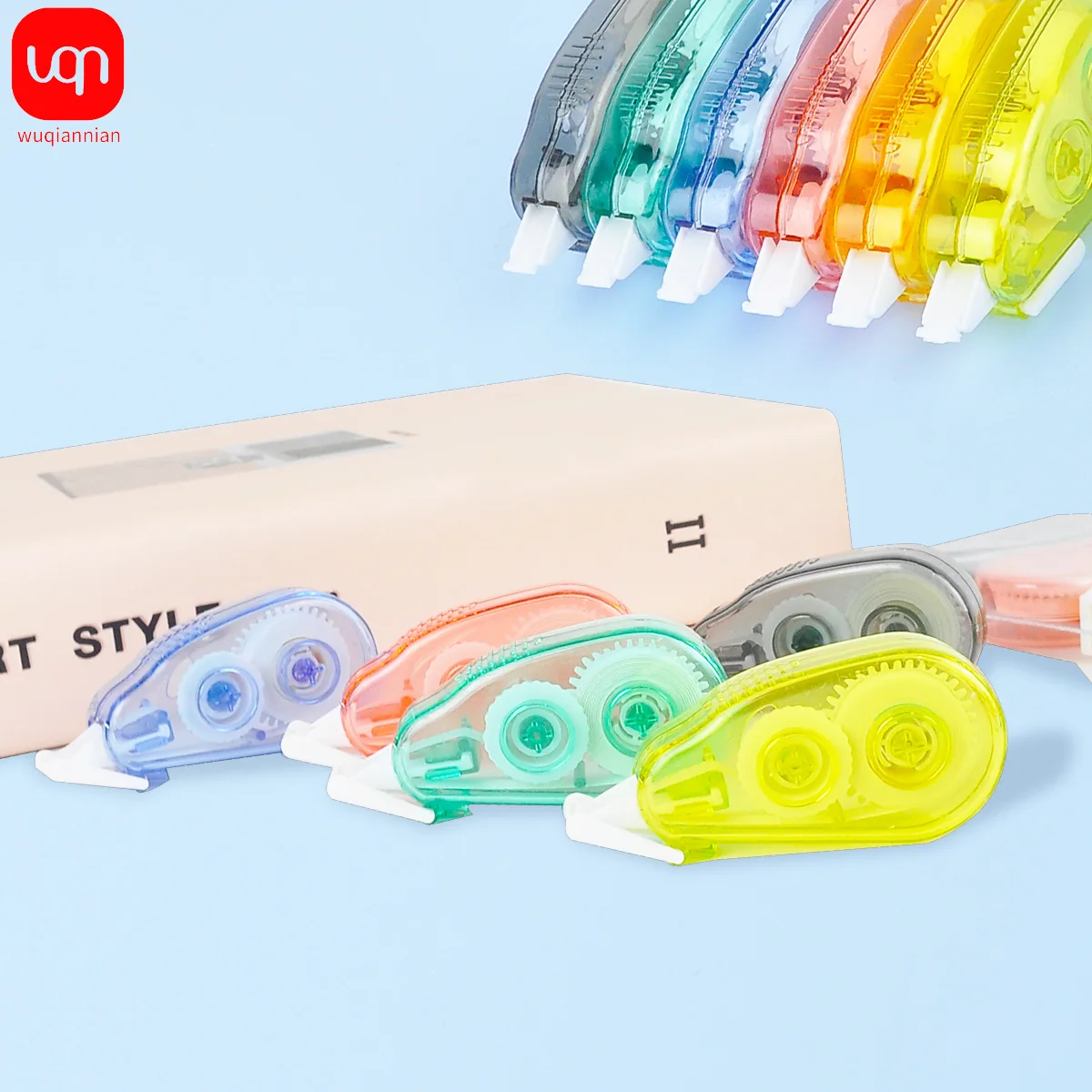 WNQ-6PCS Mini Correction Tape Soft Grip Smooth Operation Plastic Morandi Color Student Stationery Office Supplies