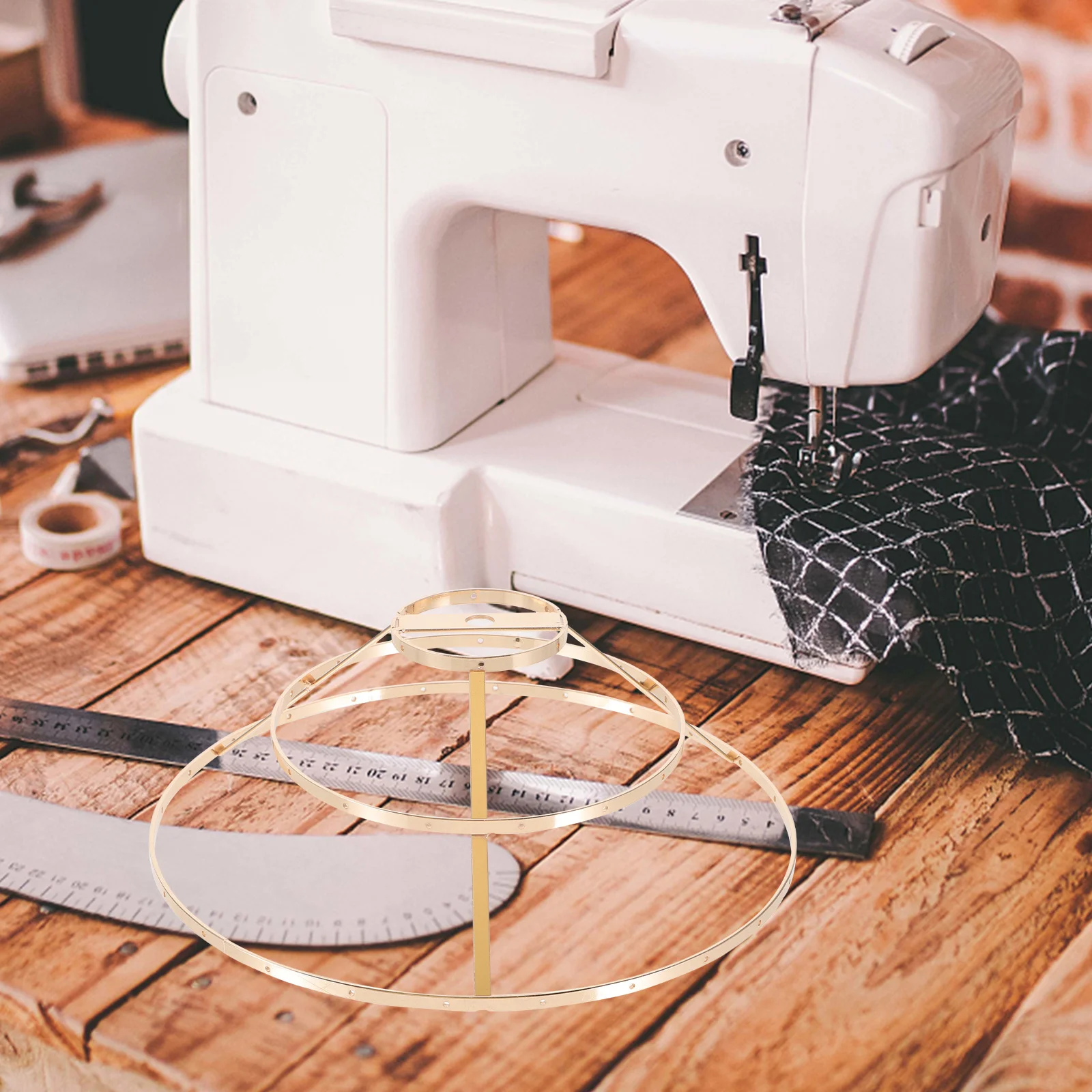 عاكس الضوء الإطار ضوء قفص الحرس الرجعية الحديد 3-Tier الظل حلقة دعم DIY بها بنفسك مصباح إصلاح حلقة خمر سلك غطاء المصباح #3