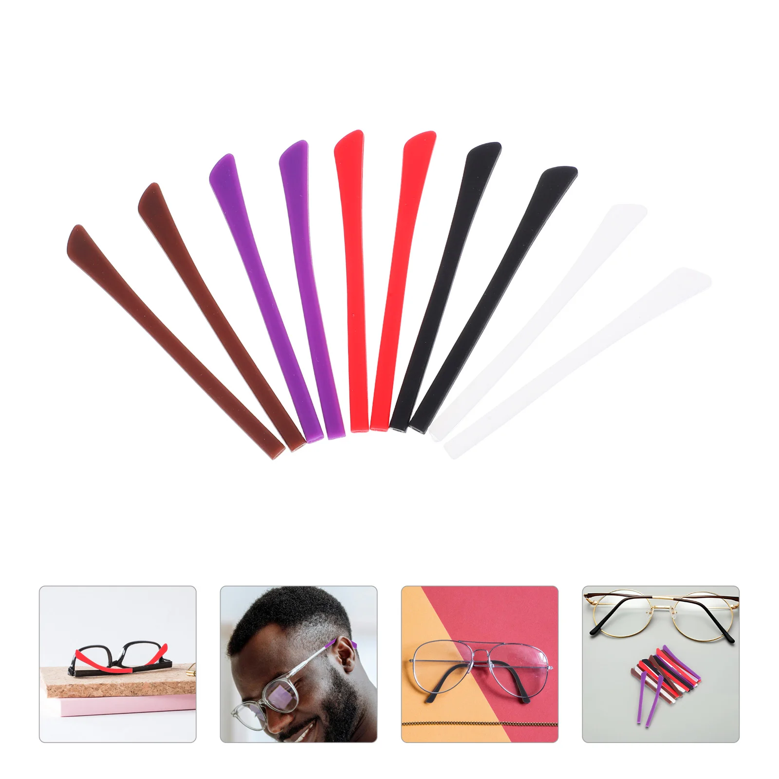 

Cotton Glasses Silicone Temple Cover Gadget Cleaner Eyeglass Foot Frame Silica Gel LED Light Bars