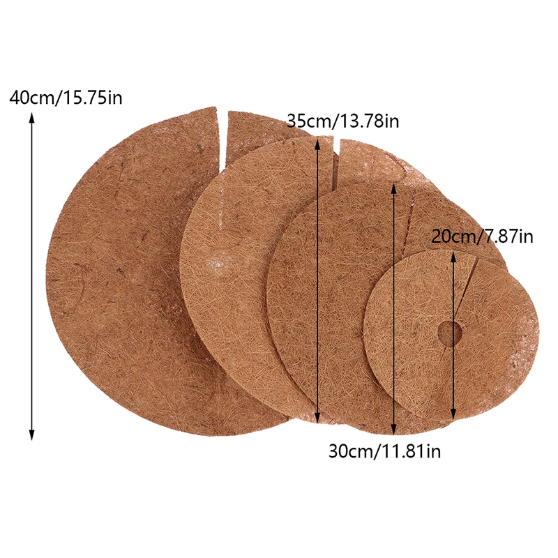 1Pc Natural Coconut Fiber Tree Mulch Mat Cover Protector 20/30/35/40cm Flower Pot Disc Pad Weed Control Warm Moisture Cushion