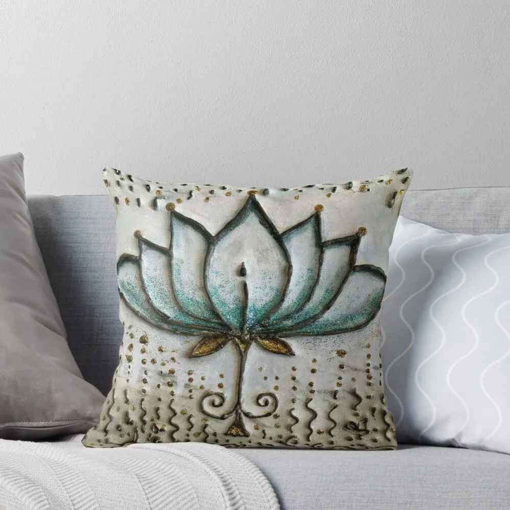 Serenity Lotus / Meditación / Yoga Calma / Flor de loto de nenúfar Bienestar Mindfulness Throw Pillow