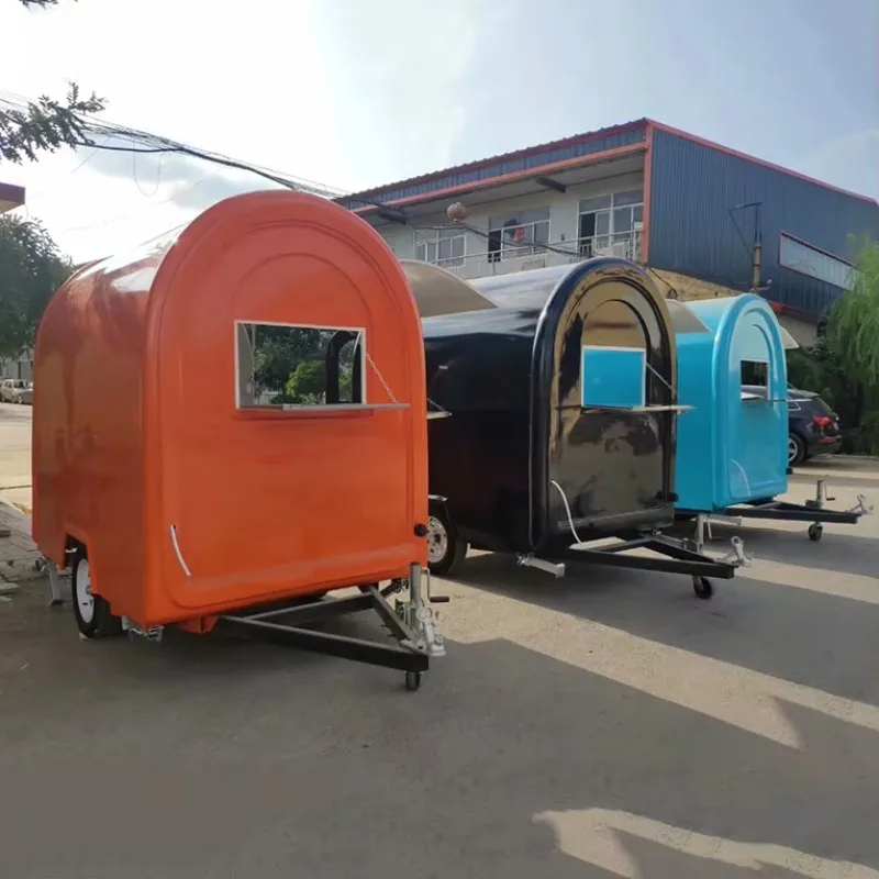 Customized American Food Cart Trailer Choose From 3 Colors Concession Food Truck Square Barbecue Food Trailer