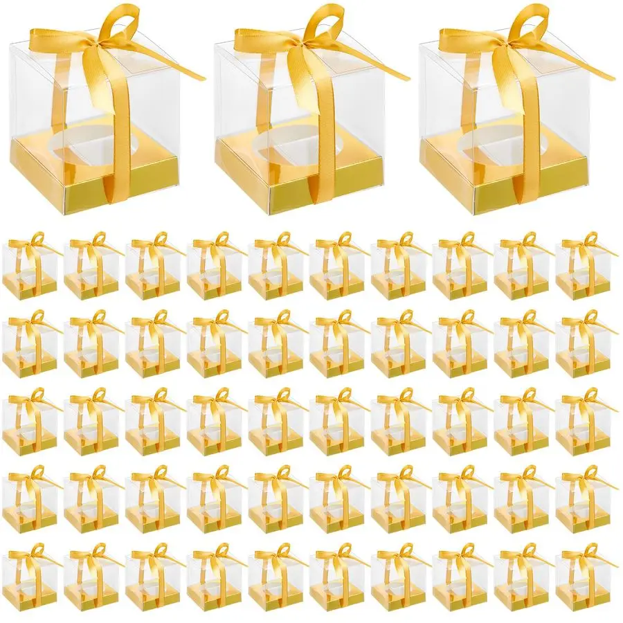 

Pieces Individual Cupcake Boxes Single Cupcake Container Clear Cupcake Carrier Plastic Cupcake Storage Cupcake Holder with Ribbo