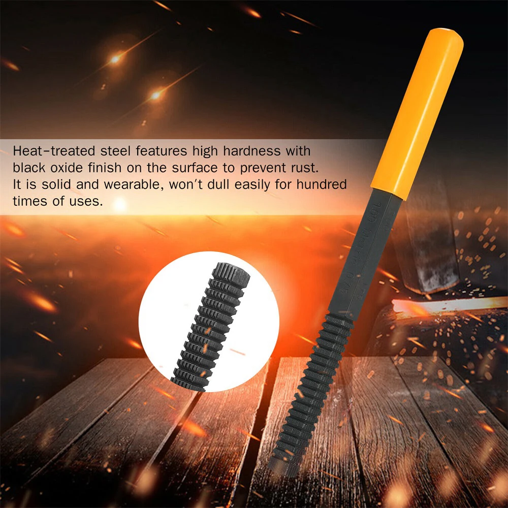 Picture 3: Thread Repair File Metric Thread Restoration Repair File Cleans Damaged Threads 0.75-3 mm Pitch Metal Hardware DIY Hand Tools