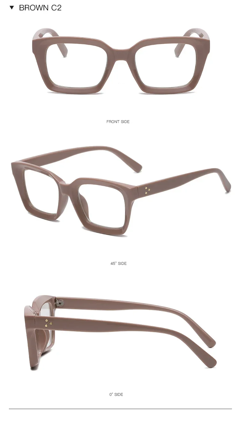 Unisex Transparente Quadratische Lesebrille Für Frauen Mode Übergroßen Anti Blau Licht Computer Männer Brillenfassungen – Detail 13