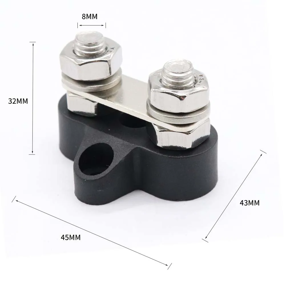 

M8 Terminal Block 48V Heavy Duty Power Distribution Block For Car Boat Truck Rv Fiber Reinforced Nylon Durable