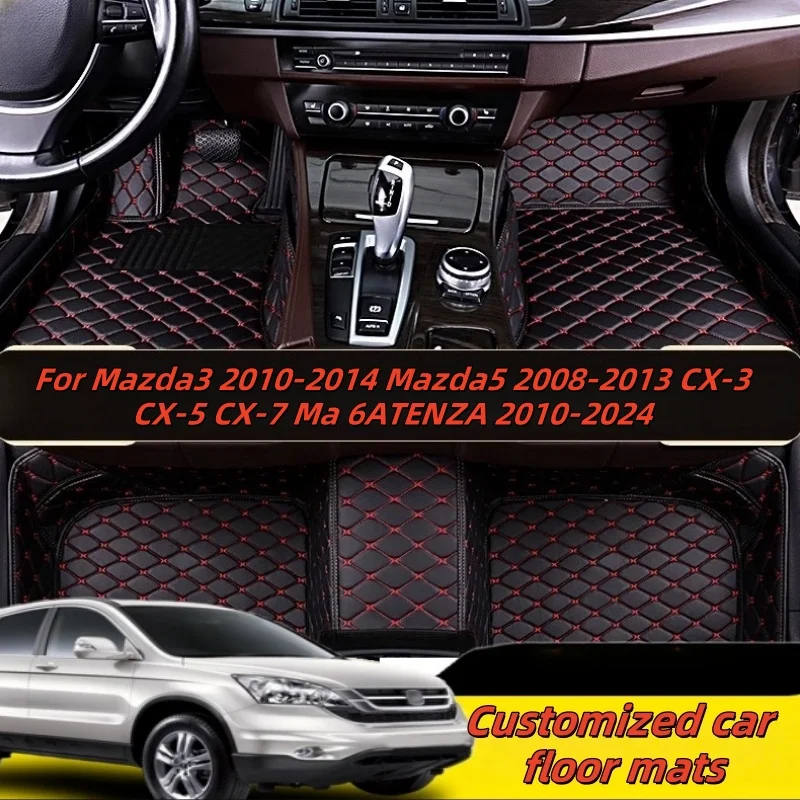 

Автомобильные коврики из кожи на заказ для Mazda3 2010-2014 Mazda5 2008-2013 CX-3 CX-5 CX-7 Ma 6ATENZA 2010-2024 аксессуары для салона автомобиля