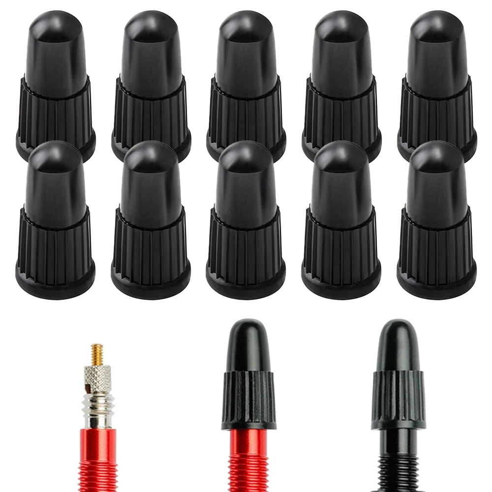 Black Presta Valve Caps Plastic Bike Tire Caps Air Dust Covers-Used on Presta/French Valves for Bicycle, MTB Mountain/Road Bike