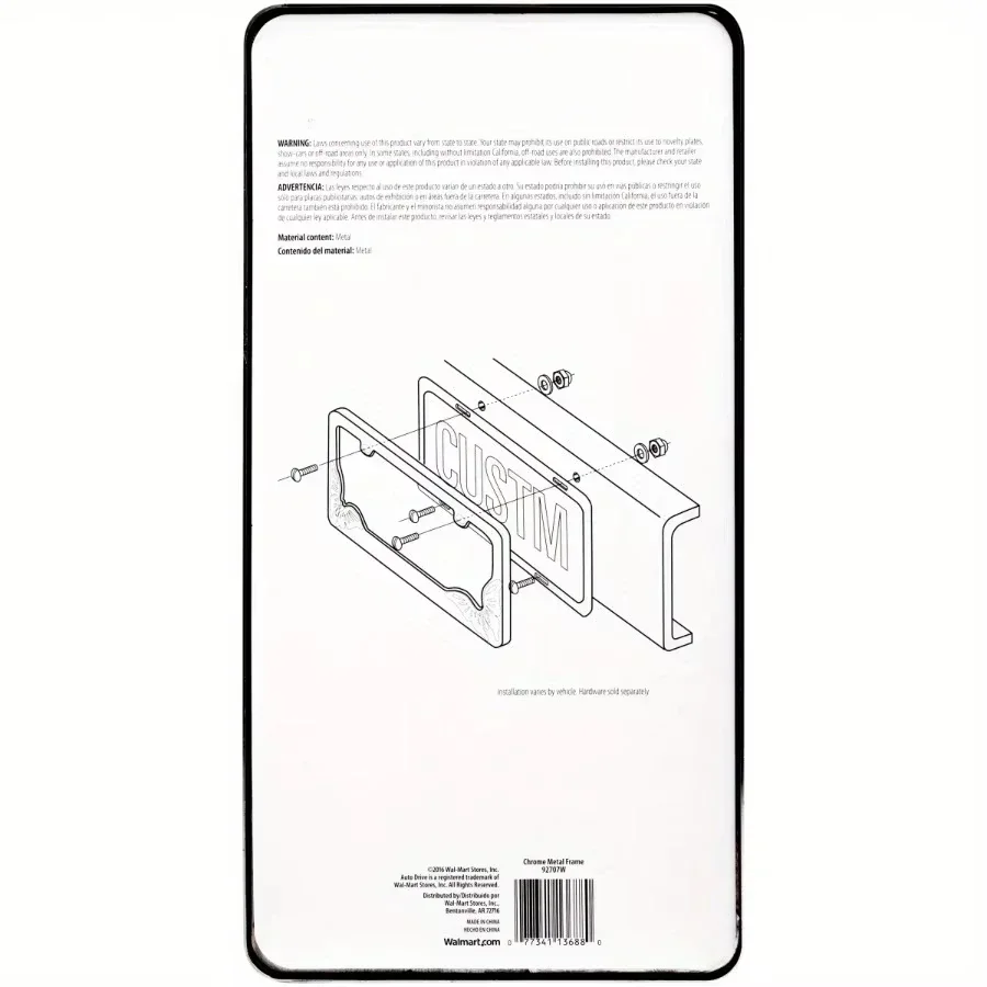 Universal Metal Black License Plate Frame - Butterfly Style, easy to install, weather resistant, long lasting durability.
