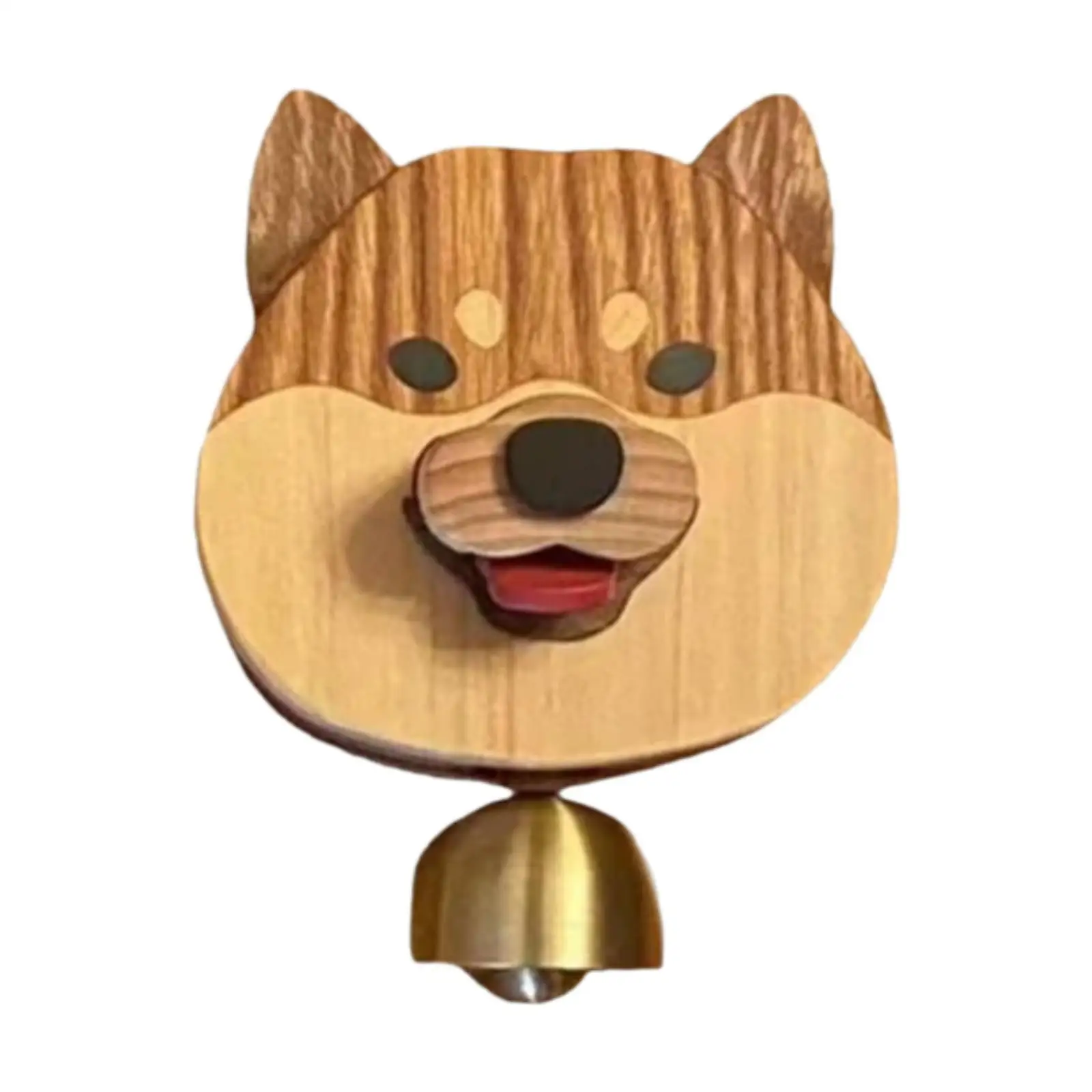 Campainha de porta de madeira Shiba Inu, carrilhão de vento de 3,9 polegadas de altura para jardim de quintal