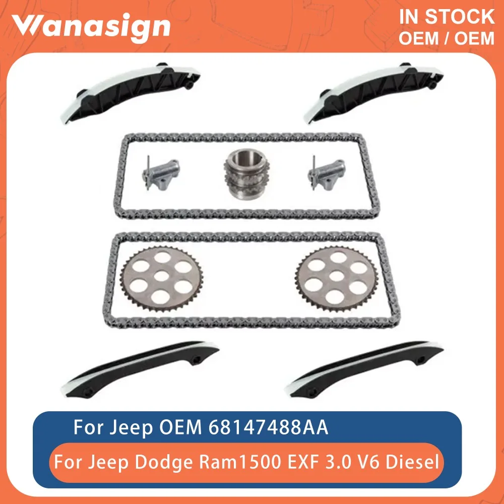 

Engine Timing Kit With Gears Fit 3.0 L For Jeep Grand Cherokee 1500 L630 A630 EXF 3.0L V6 Diesel DOHC 2014-2022 OEM 68147488AA