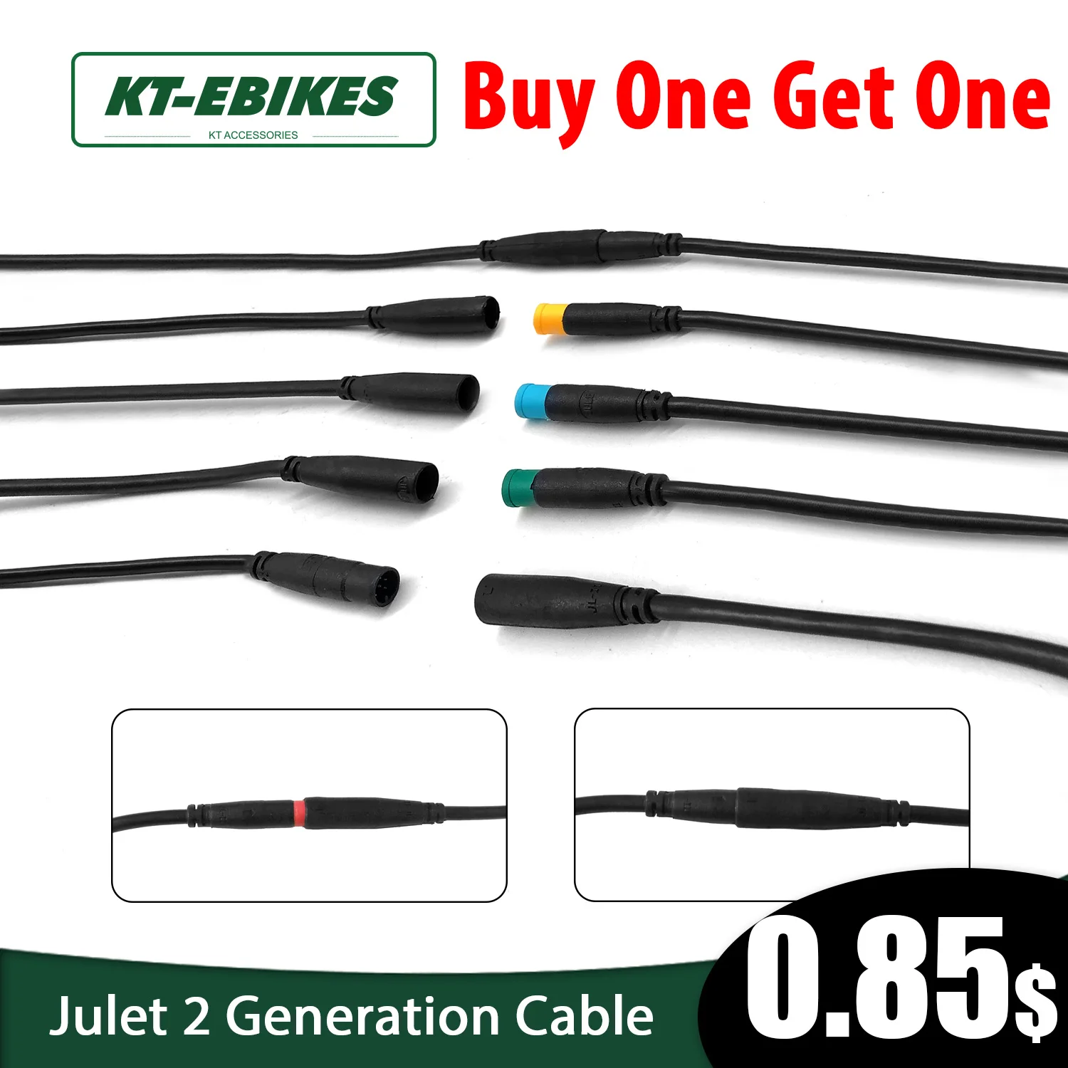 KT Julet 2 3 4 5 6 Pin 2 generazione cavo impermeabile bicicletta elettrica prolunga Ebike connettore per parti Ebike