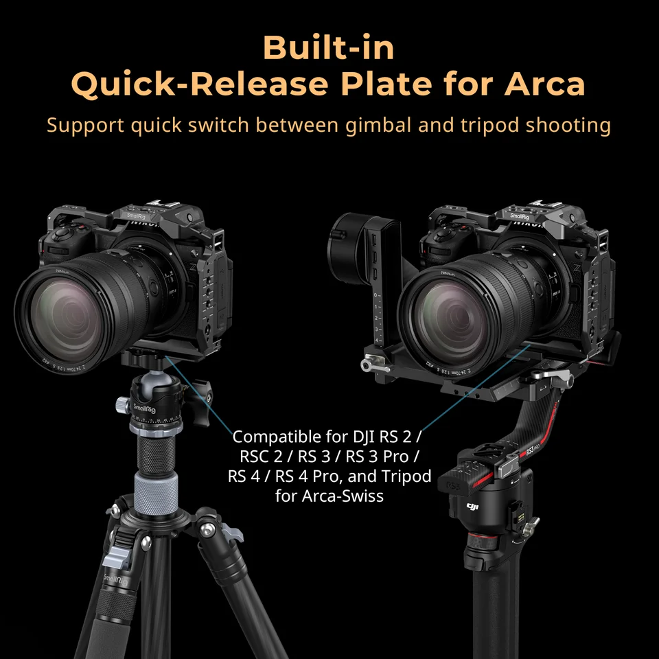 Nikon z 6iii用smallrigカメラケージ、arca-swiss、クイックリリース