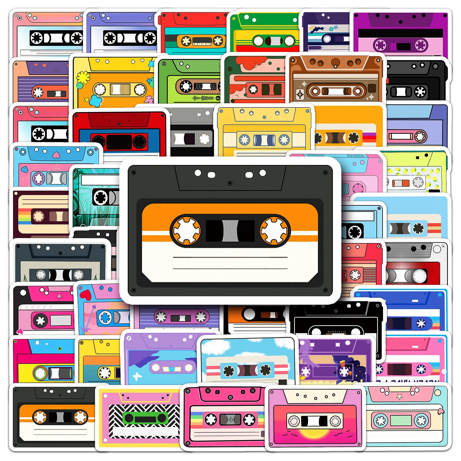 

10/50PCS Cartoon Tape Personalized Sticker Colorful Graffiti Waterproof Decal Toy for Stationery Box Water Cup Mobile Phone Case