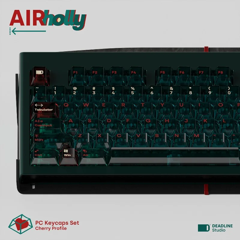AirHolly Theme Keycaps Set Translucent Customized PC Cherry Profile Keyboard Cap for Gaming Mechanical Keyboard Accessories Gift