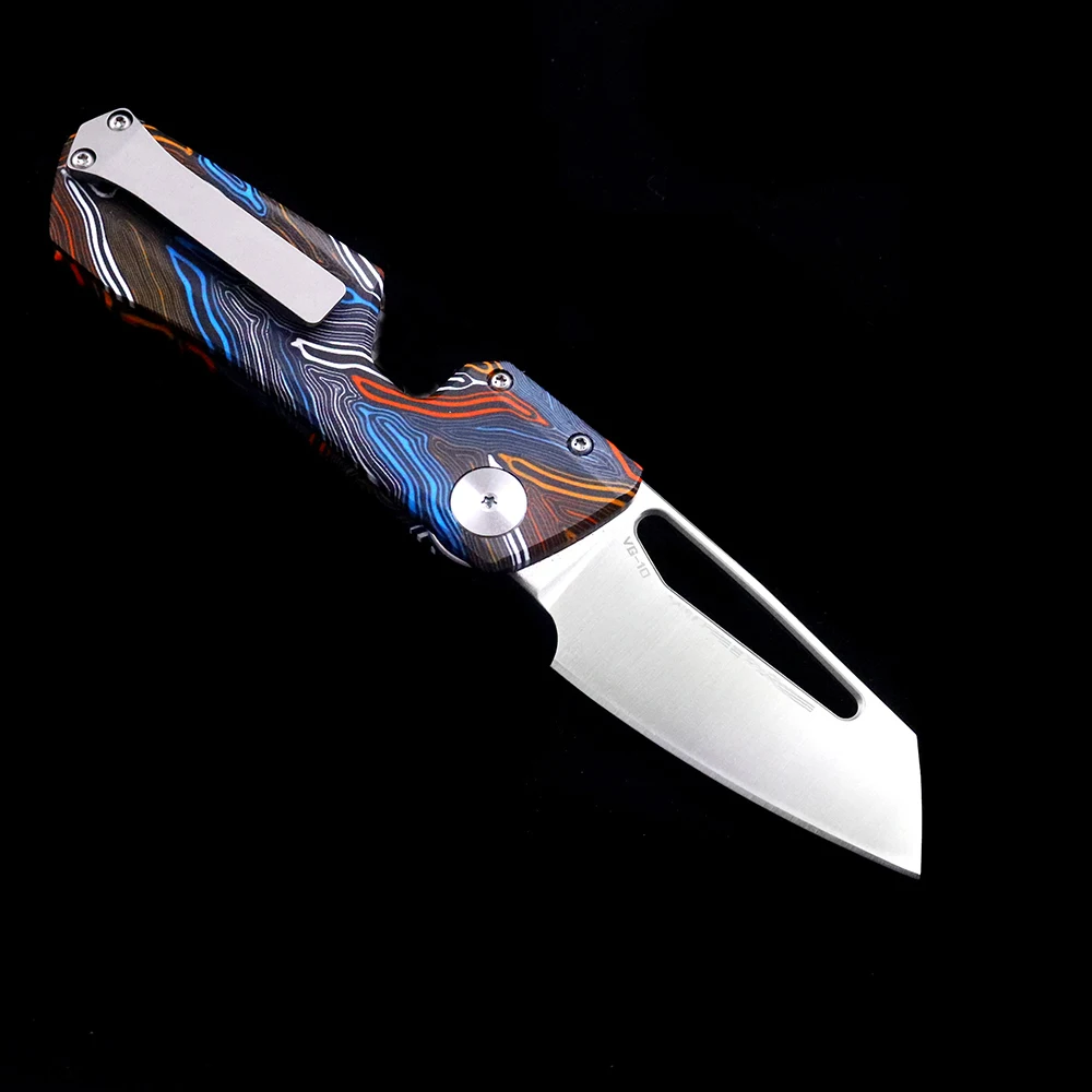Winter blade Damascus G10 handle VG10 blade ceramic bearing folding knife